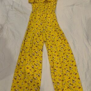 #Ttyl Yellow Floral Wide-Leg Romper